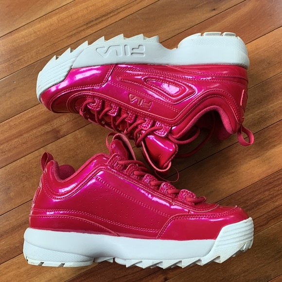 Fila Women's Disruptor II Liquid Luster Sneakers- Berry - Picture 3 of 5